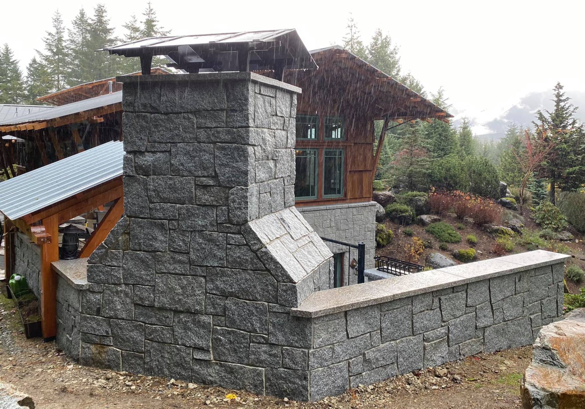 Installation of Salt & Pepper Granite Cap-stones